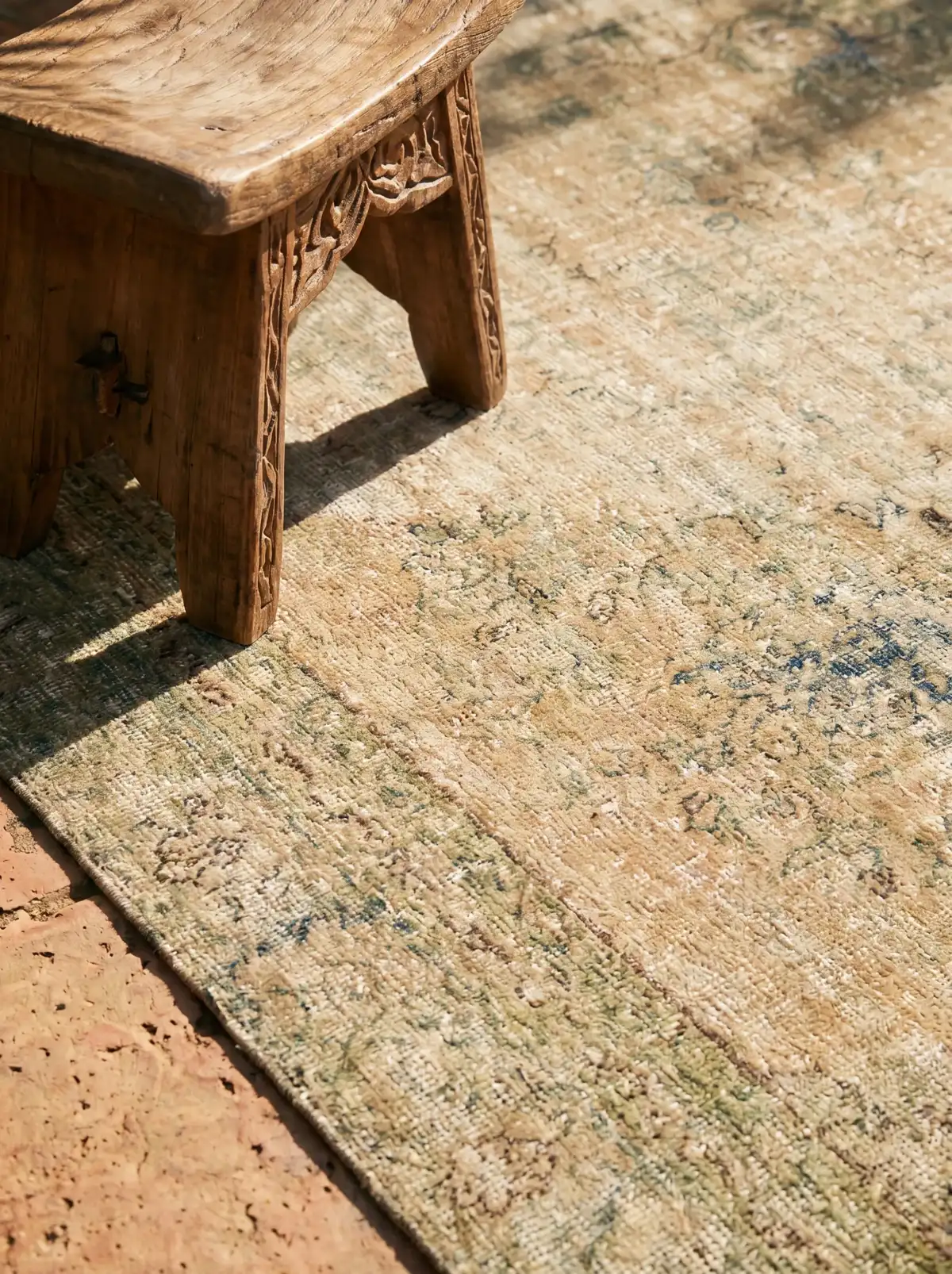 Terracotta & Emerald Heritage Vintage Rug — vintage Turkish rug from the Bisāṭim collection